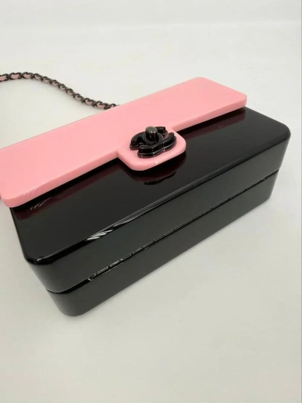 Chanel Bicolor Acrylic Flap Bag Pink
